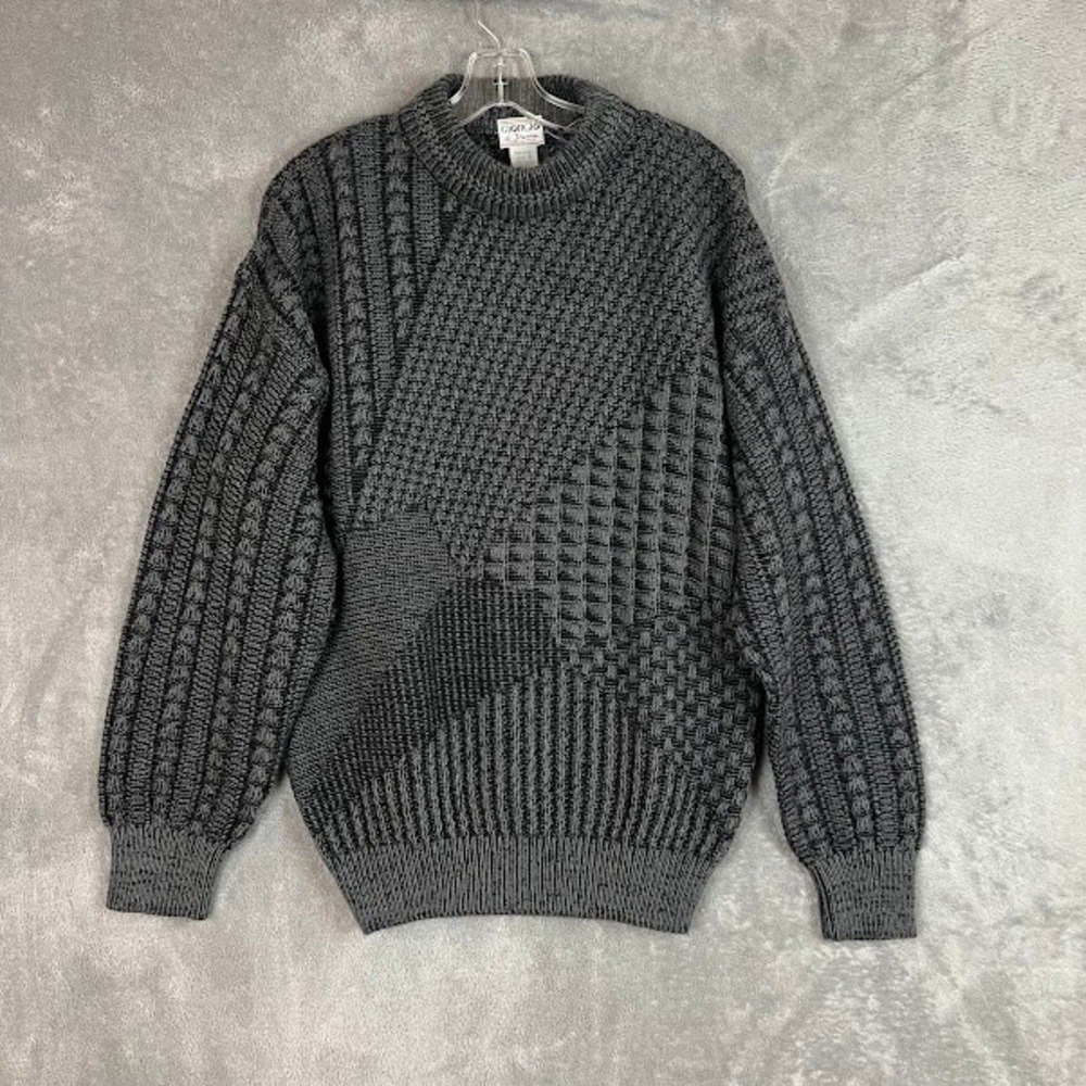 Vintage Giorgio Di Firenze Sweater Mens L Wool Blend Geometric Made in Italy